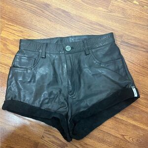 Black real Leather Women's 27 “ Shorts by